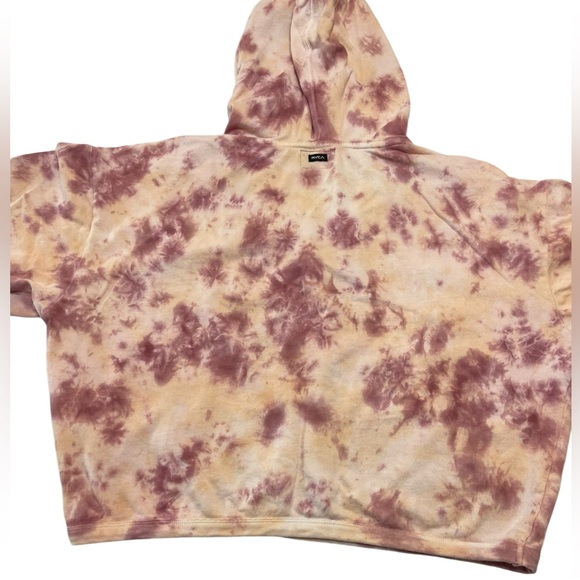RVCA Sunday Collection Cropped Hoodie Kangaroo Pocket Terry Cloth Size Large - Picture 9 of 10
